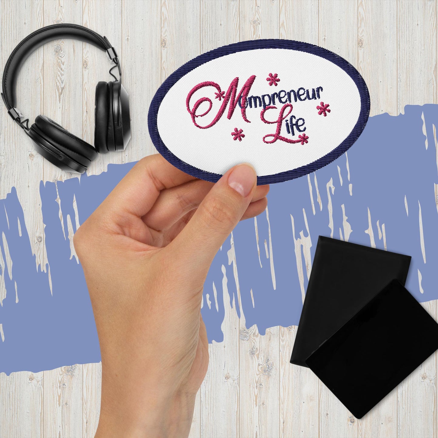Mompreneur Life Oval Embroidered Patch