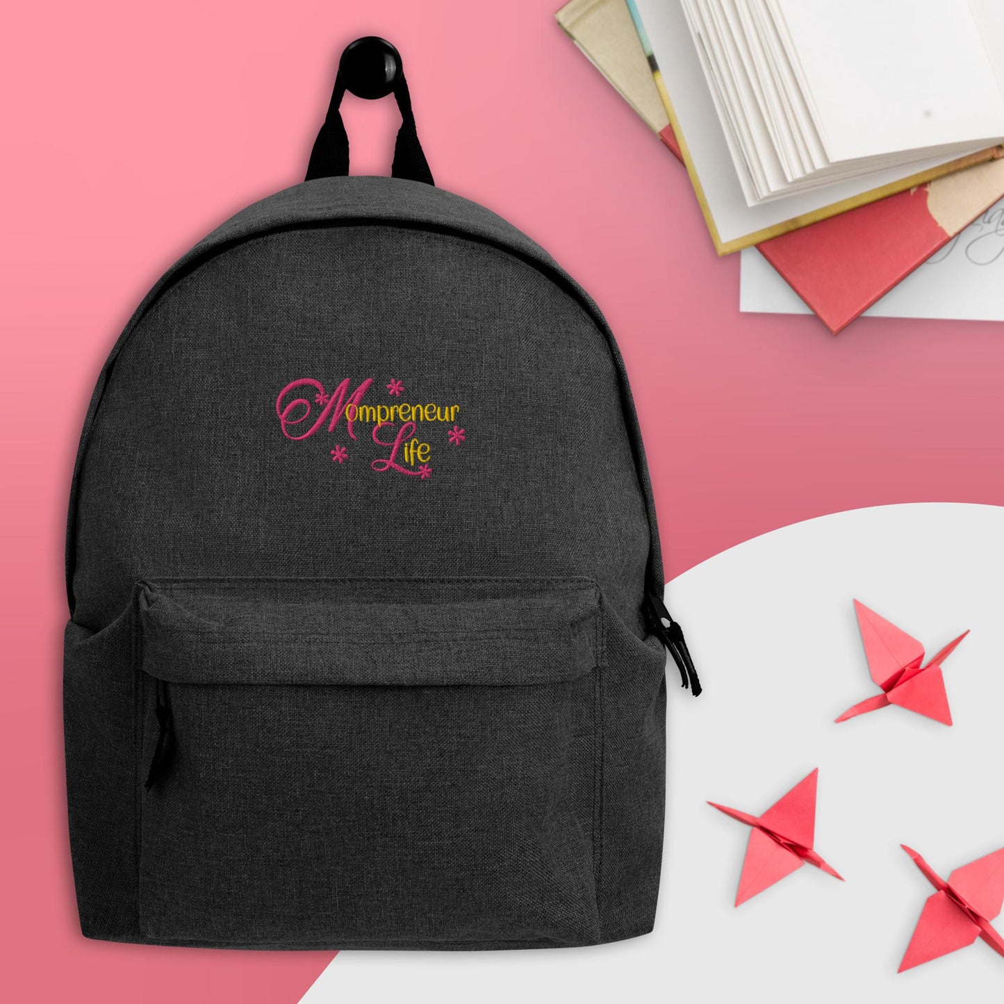 Mompreneur Life Embroidered Backpack