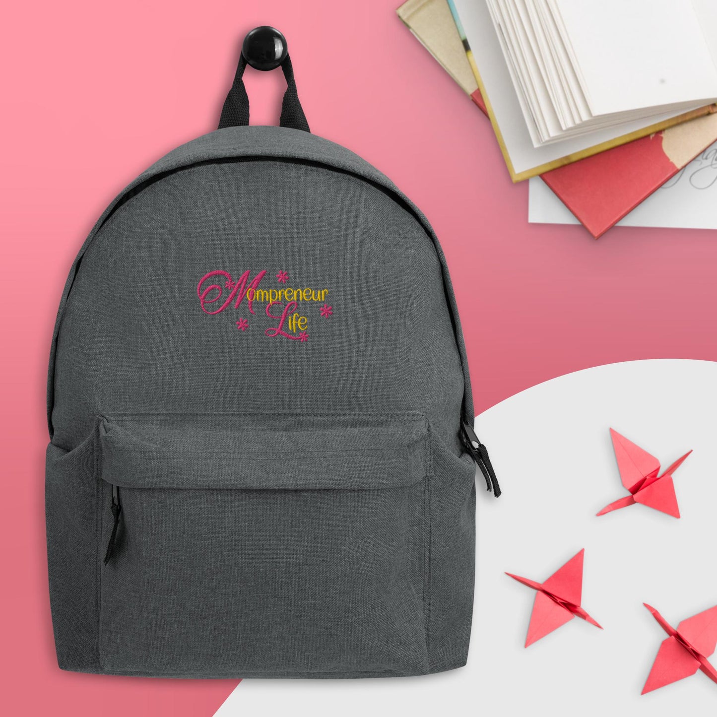 Mompreneur Life Embroidered Backpack