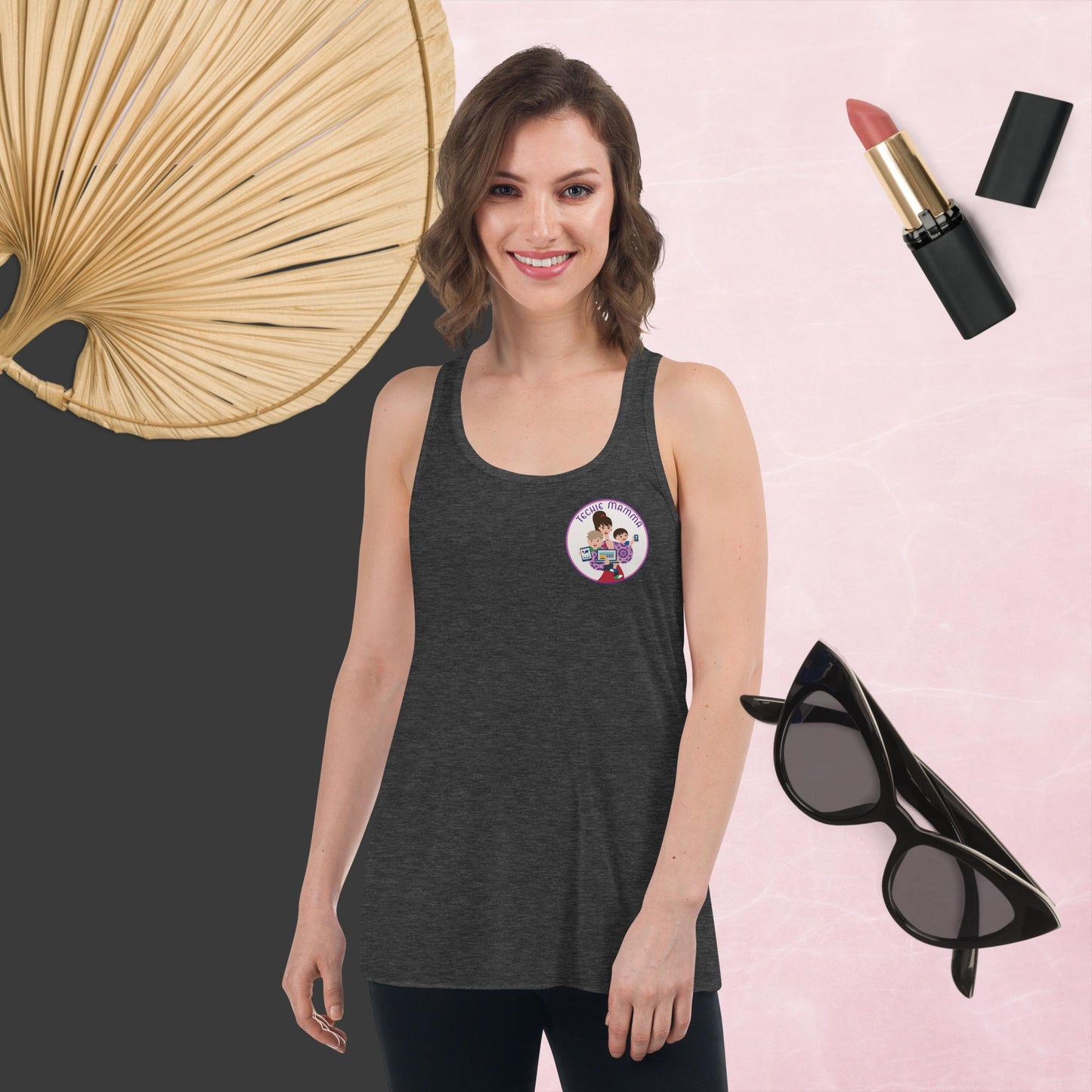 Techie Mamma Logo Flowy Racerback Tank