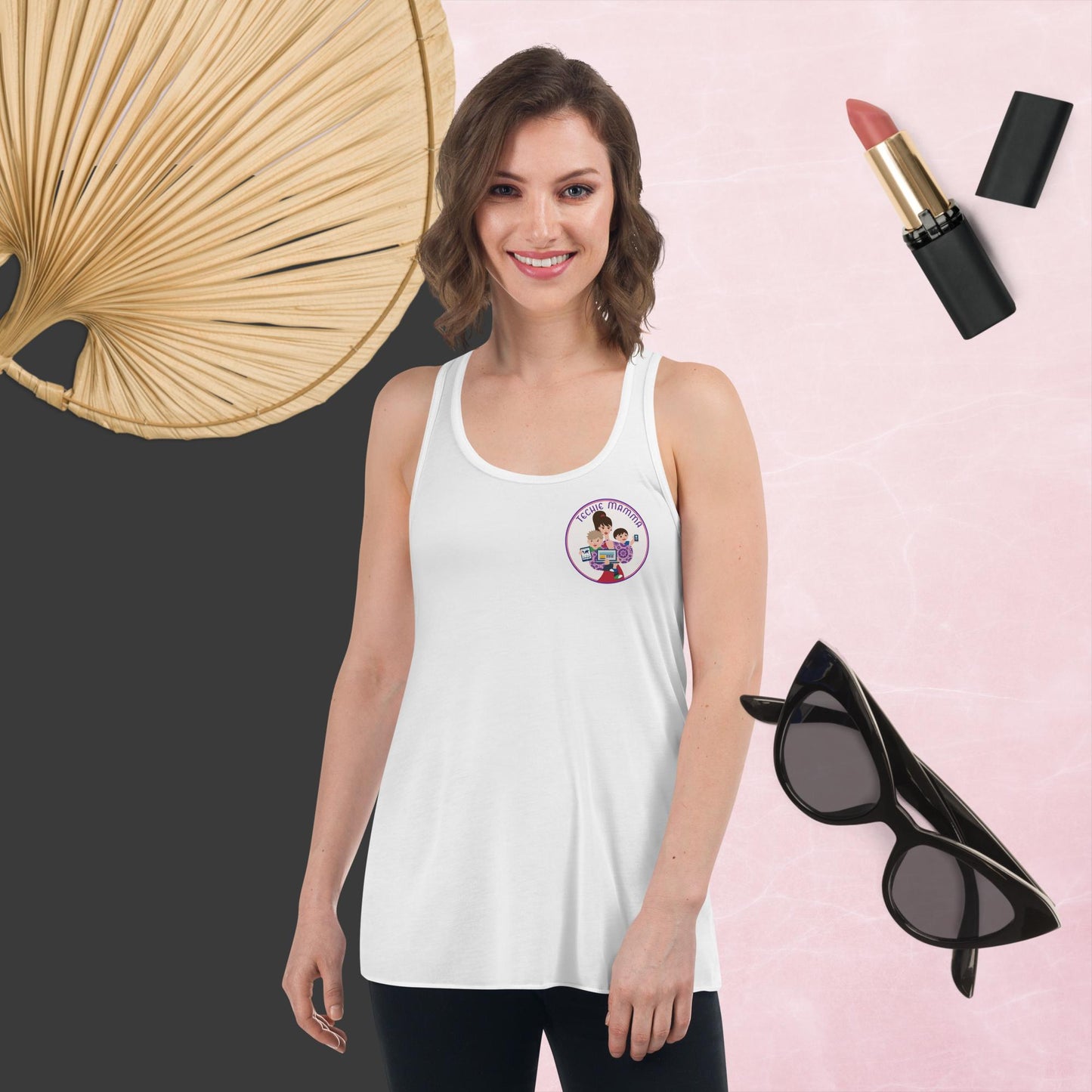 Techie Mamma Logo Flowy Racerback Tank