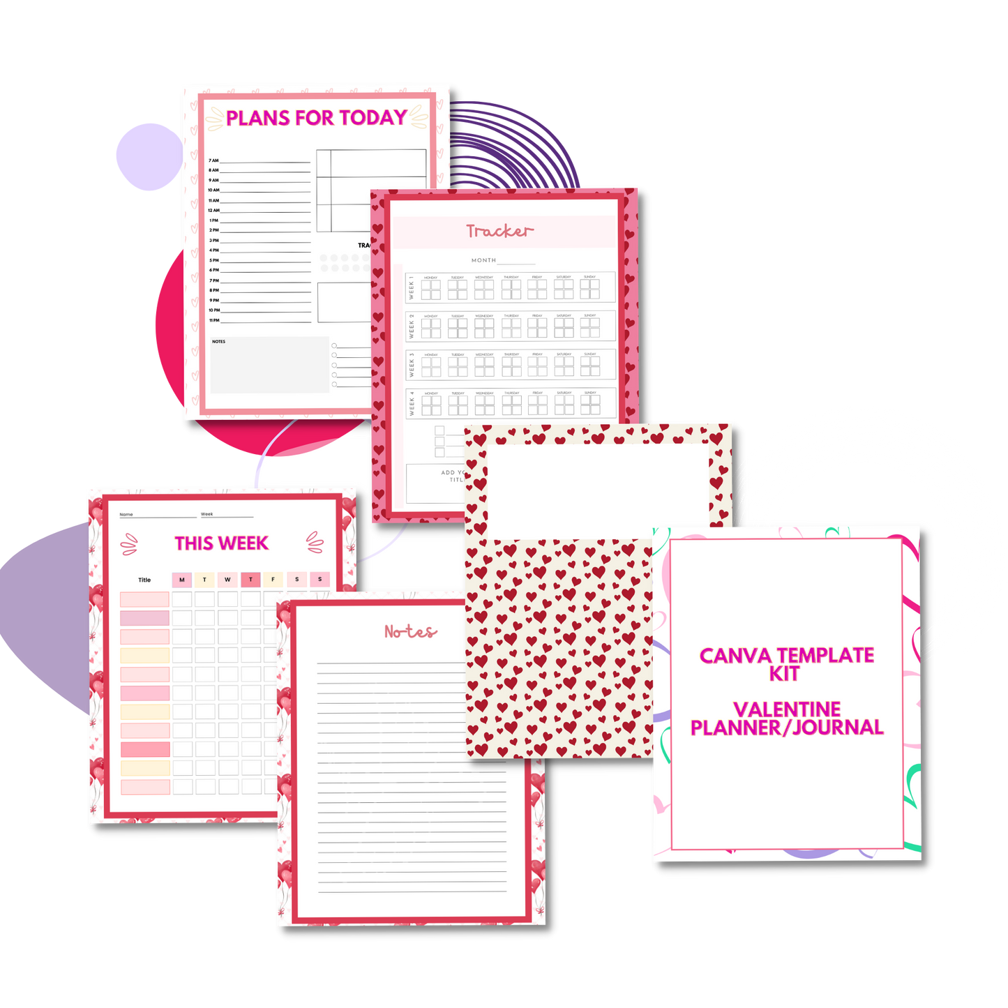Valentine Printables Canva Template Kit
