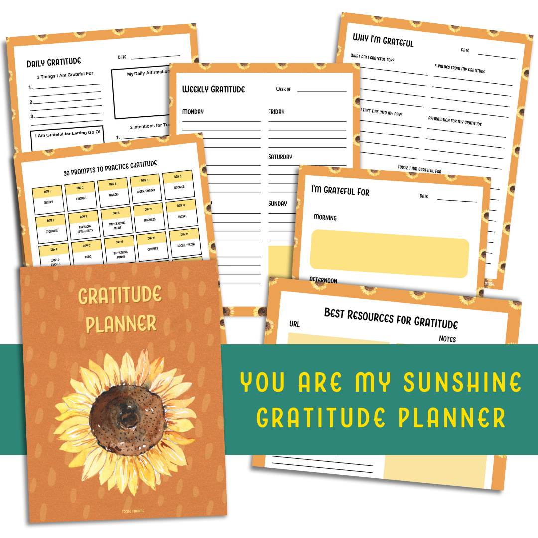 You Are My Sunshine Gratitude Planner