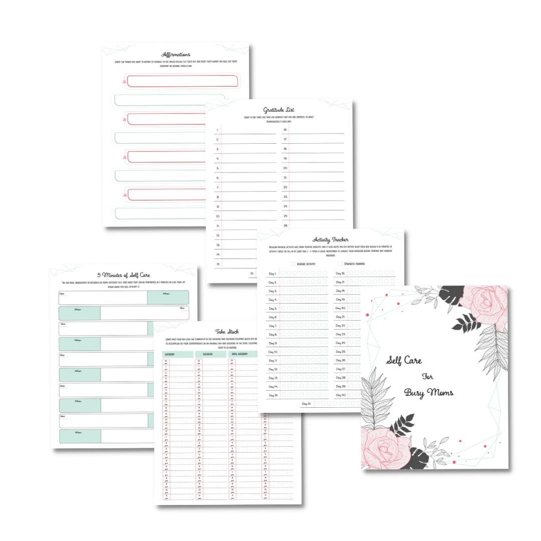 Self Care Planner & Workbook for Busy Moms