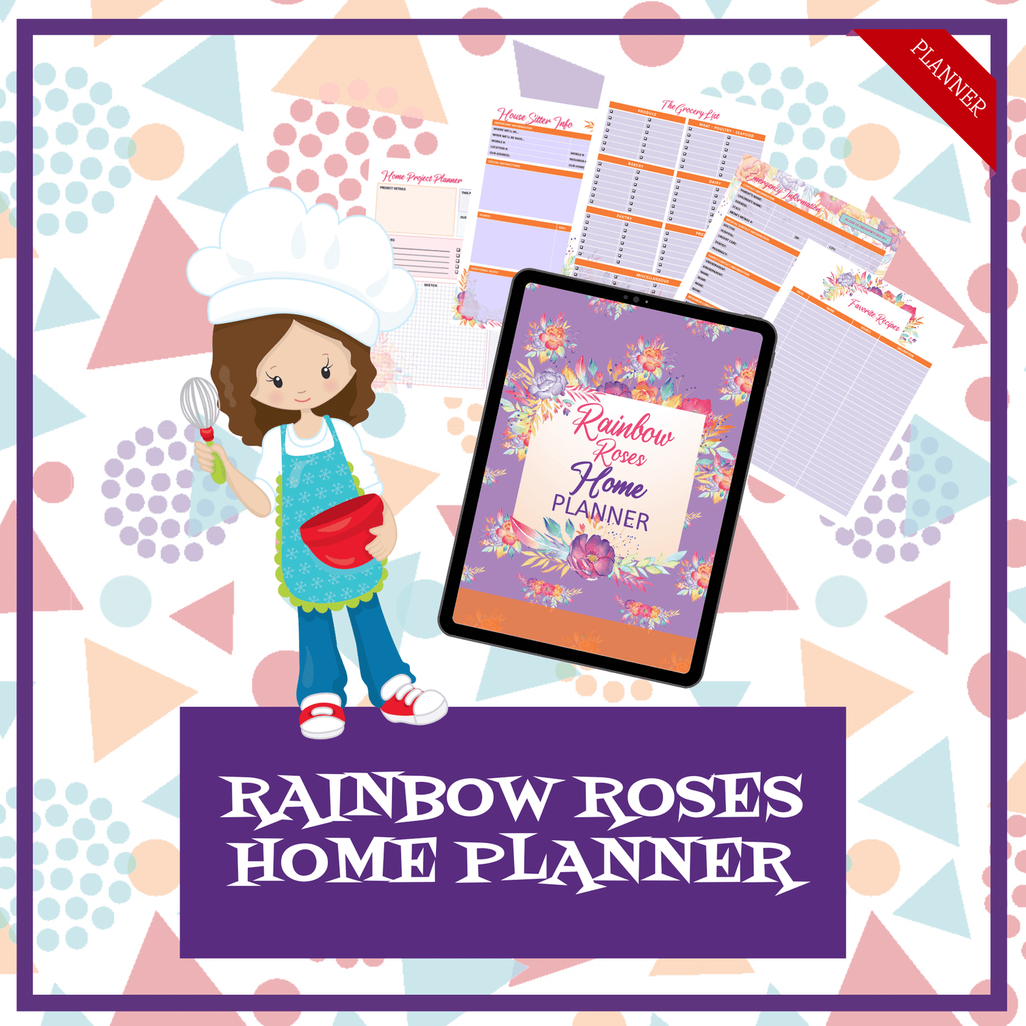 Rainbow Roses Home Planner